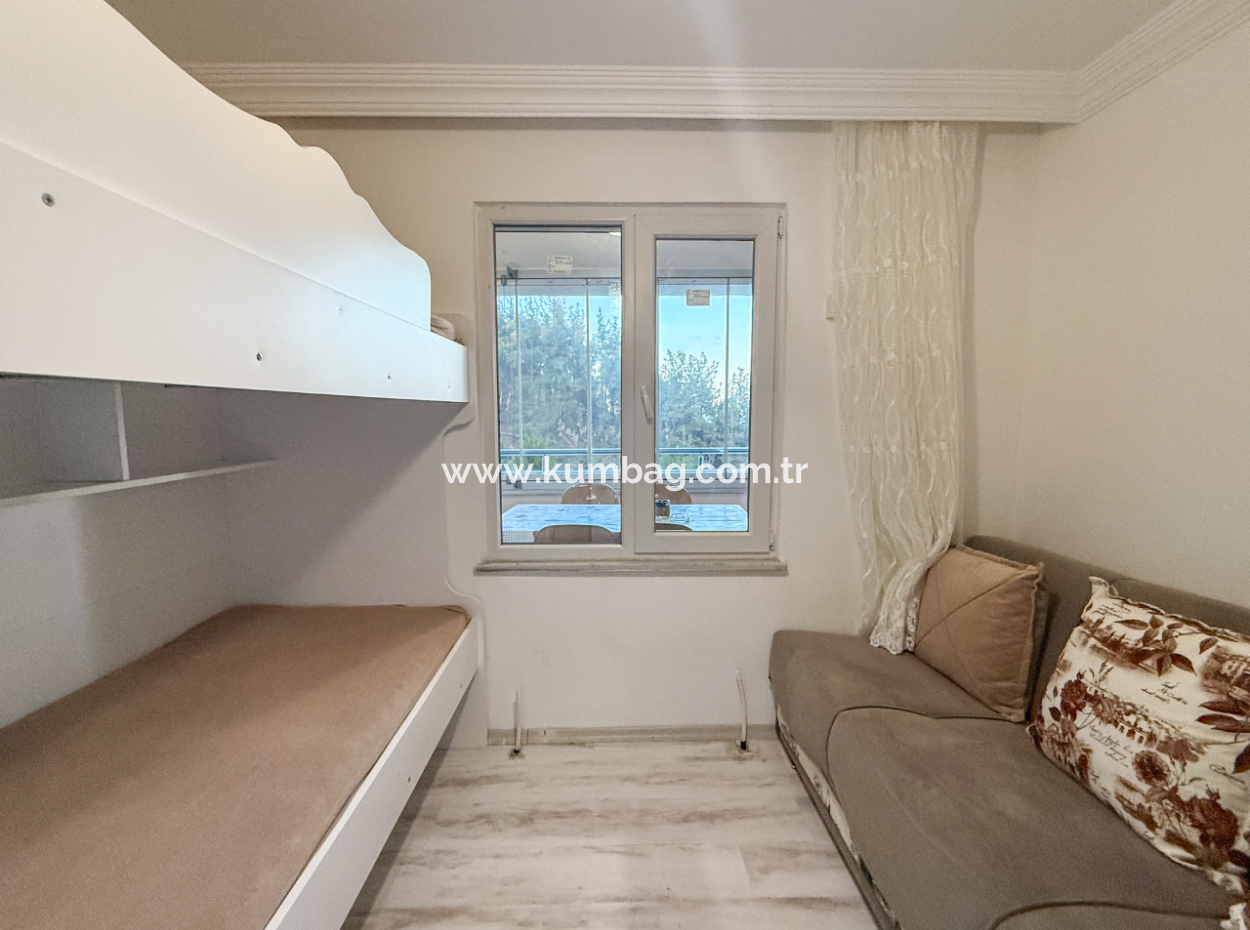 Fully Furnished 2 1 Flat For Sale With Sea View Pool In Kumbağ