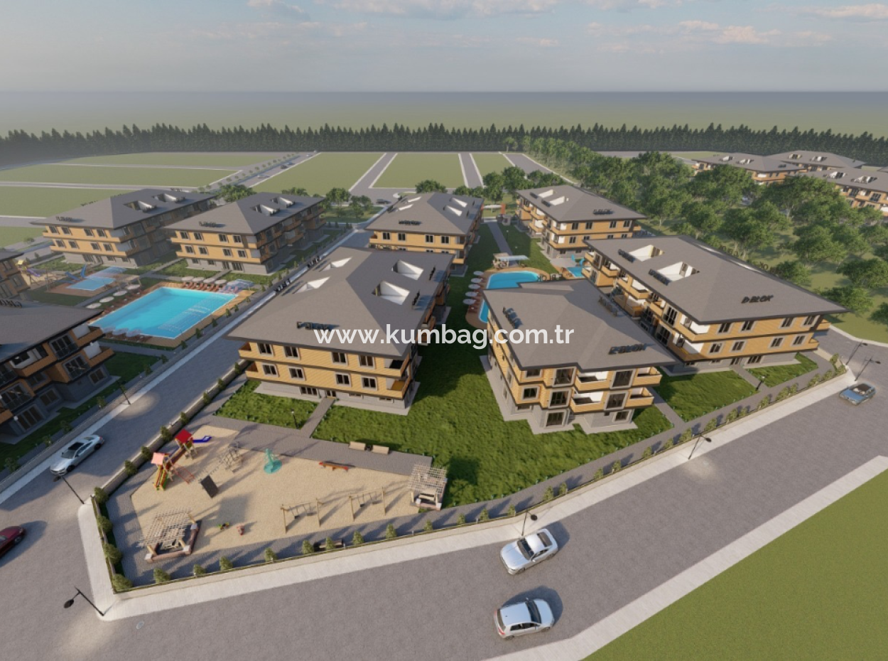 2 1 Flats For Sale In Ova Kent 2 Complex With Luxury Pool In Kumbağ