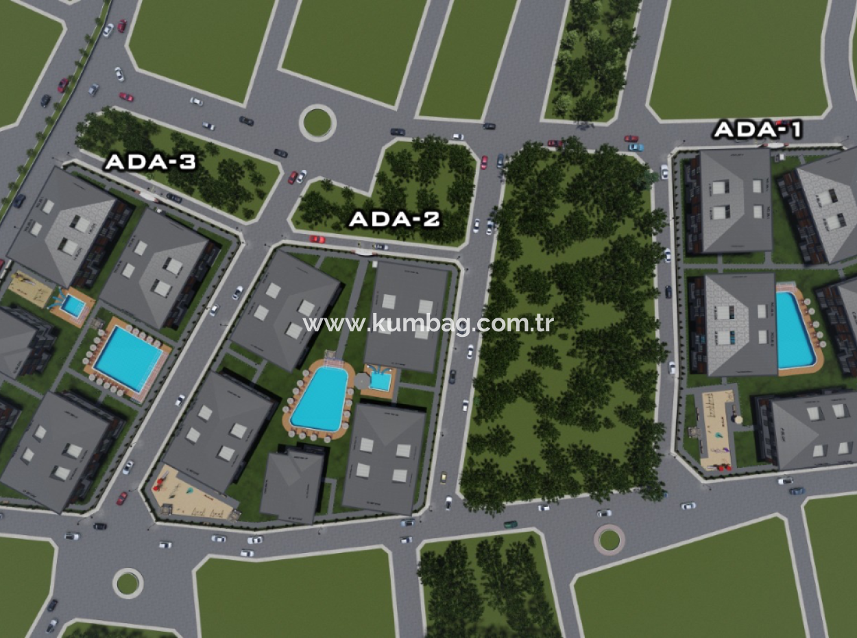 2 1 Flats For Sale In Ova Kent 2 Complex With Luxury Pool In Kumbağ