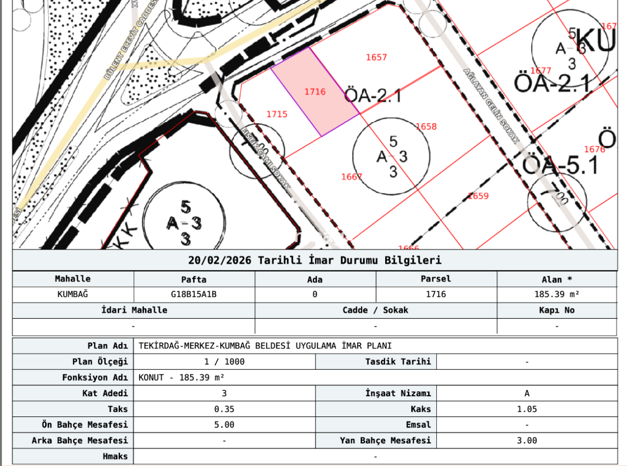 185 M2 Block Order Land For Sale In Kumbağ, Close To Gündal Beach