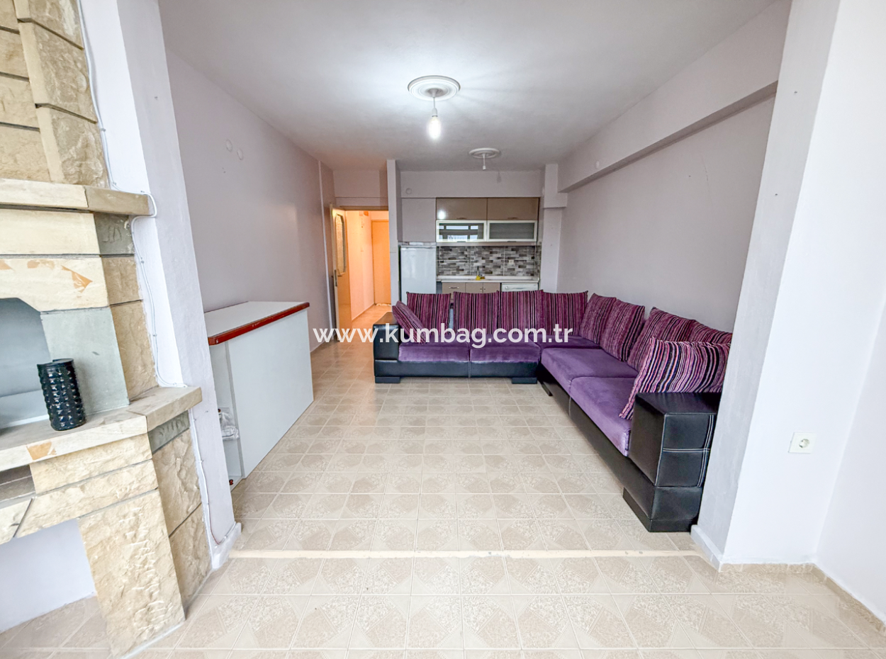 1 1 Flat For Rent With Garden Close To The Sea On Kumbağ Main Street