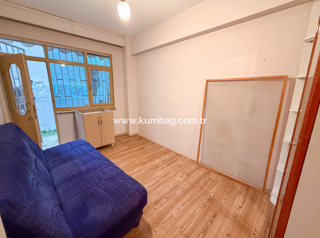 1 1 Flat For Rent With Garden Close To The Sea On Kumbağ Main Street