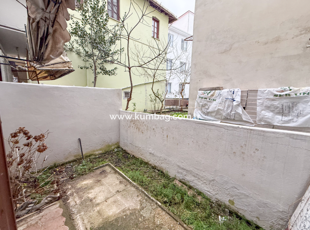 1 1 Flat For Rent With Garden Close To The Sea On Kumbağ Main Street