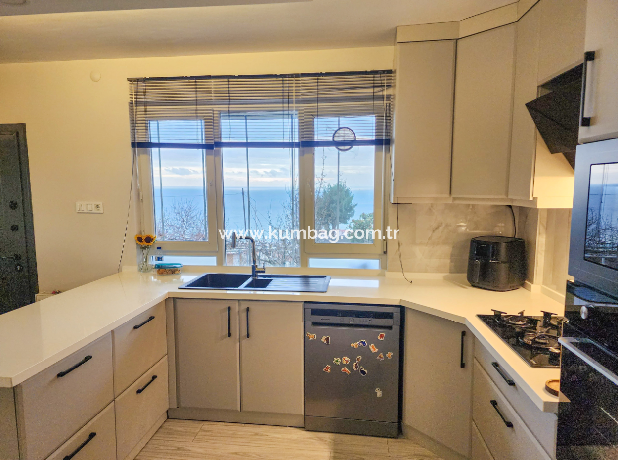 3 1 Duplex Villa For Sale In Kumbağ With Panoramic Sea View