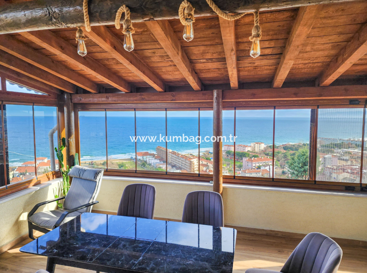 3 1 Duplex Villa For Sale In Kumbağ With Panoramic Sea View
