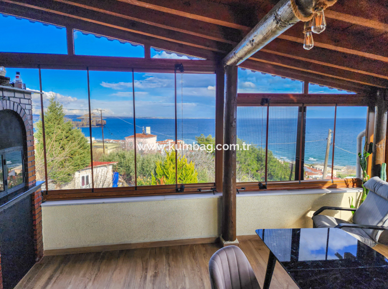 3 1 Duplex Villa For Sale In Kumbağ With Panoramic Sea View