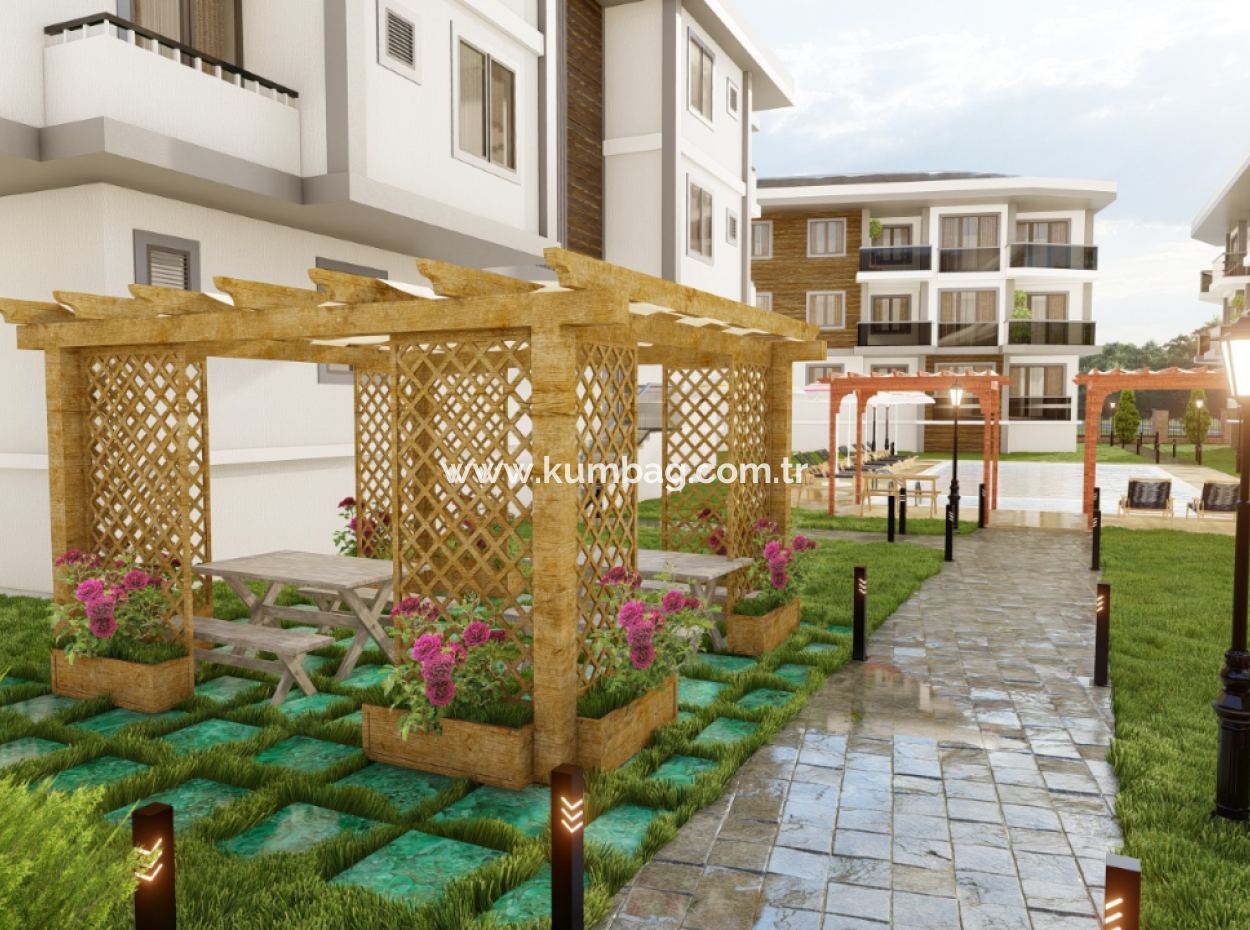 2 1 Flats For Sale In Kumbağ Luxury Pool Yonca Evleri Complex