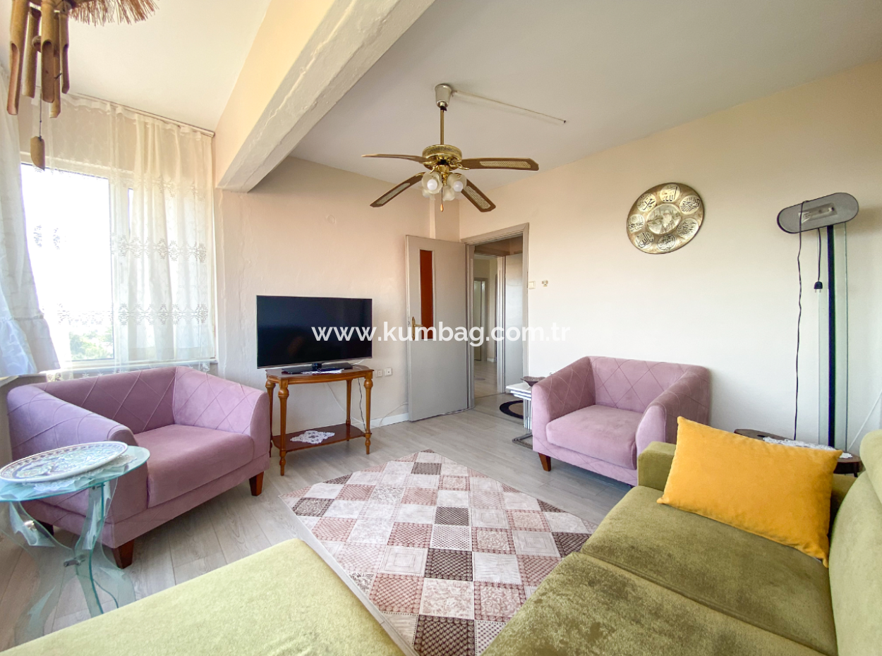 2 1 Flat For Rent Furnished With Sea View In Central Location Of Kumbağ