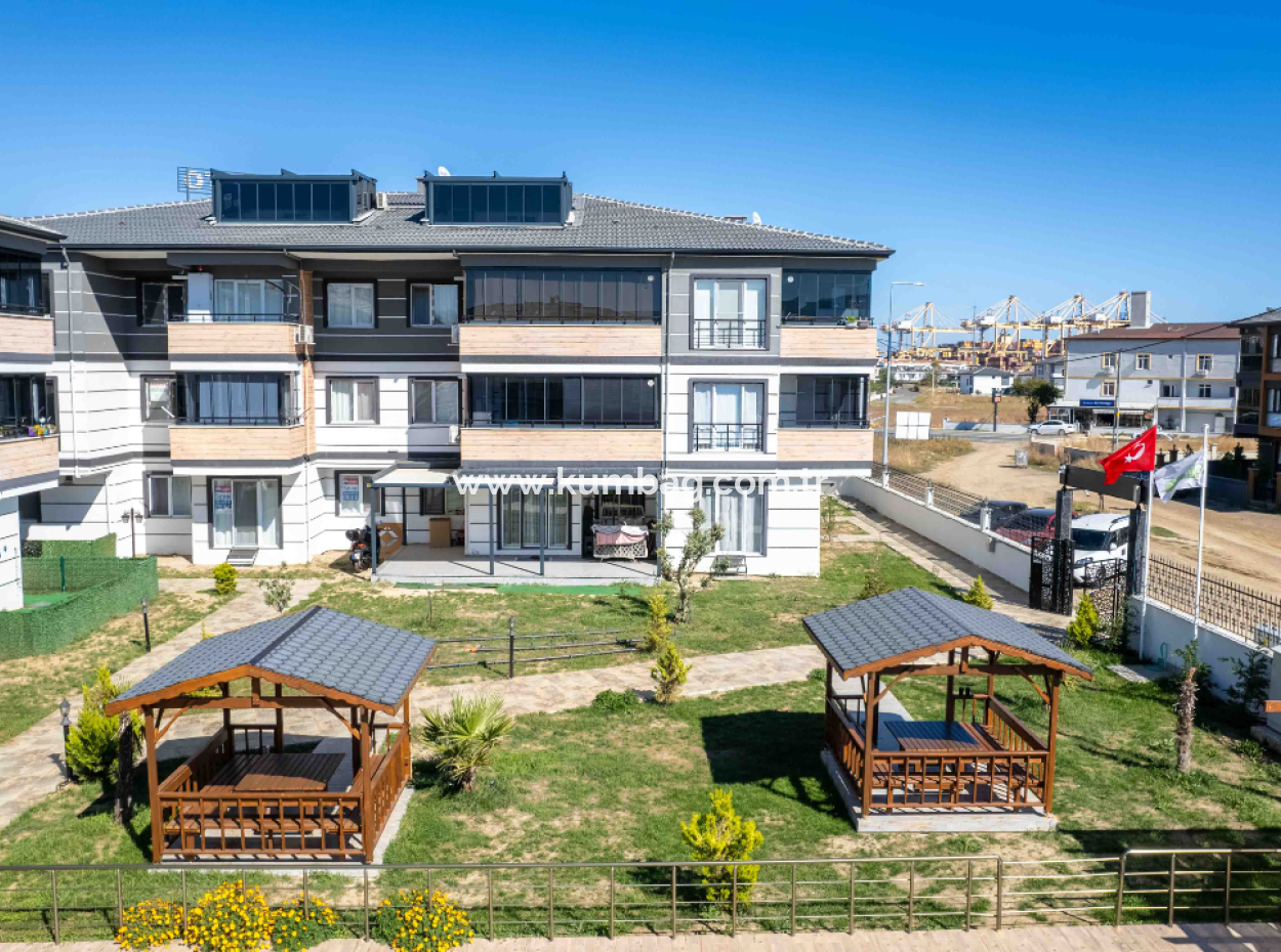 Furnished Luxury 1 1 Garden Floor Flat For Rent In Kumbağ Pool Site