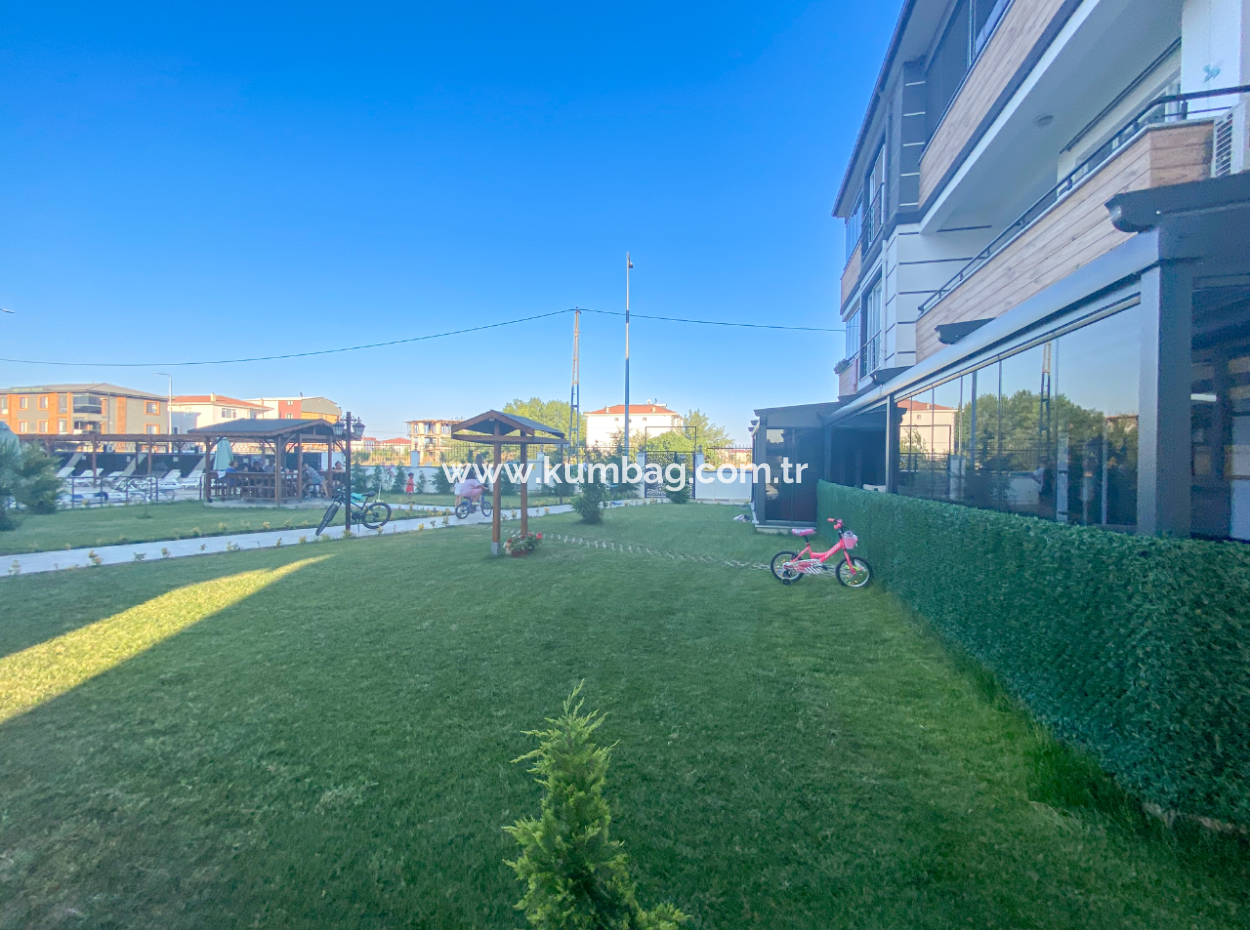 Furnished Luxury 1 1 Garden Floor Flat For Rent In Kumbağ Pool Site