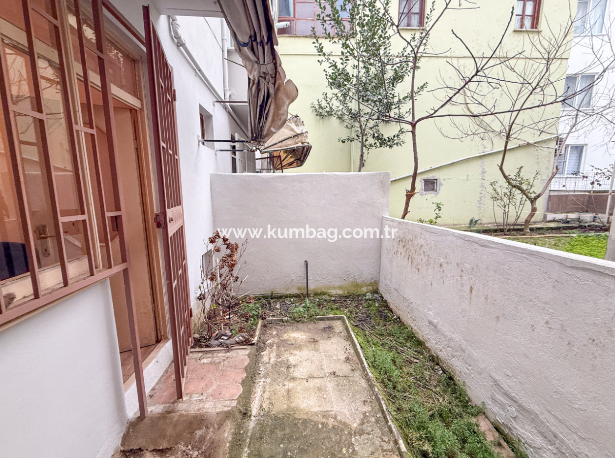 1 1 Flat For Sale With Garden Close To The Sea On Kumbağ Main Street