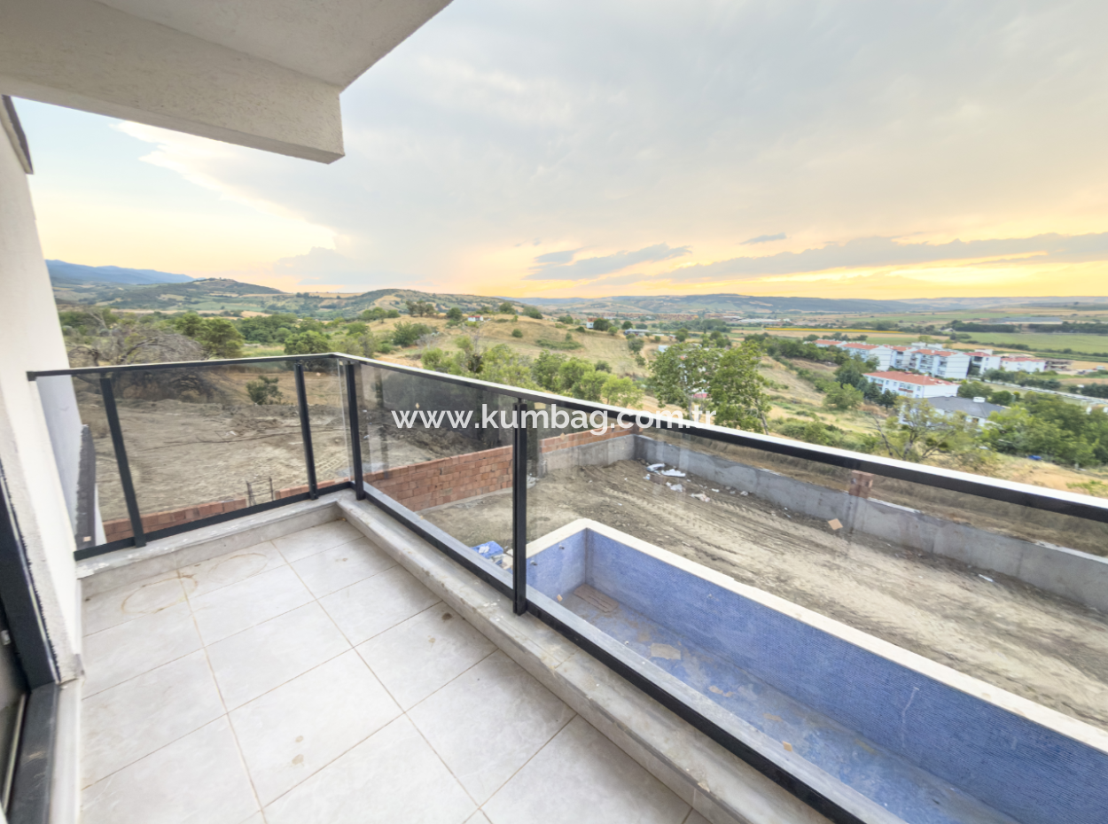 2 1 Flat For Sale With Sea And Nature View In A Site With Kumbağ Pool