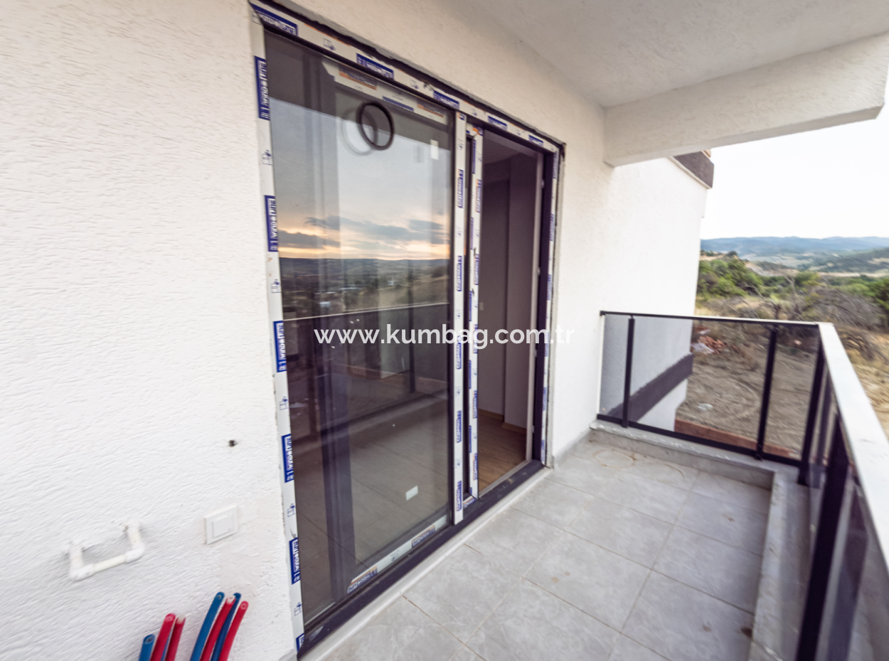 2 1 Flat For Sale With Sea And Nature View In A Site With Kumbağ Pool