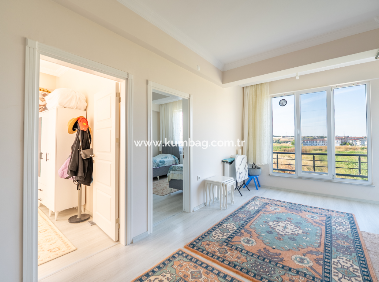 2 1 Flats For Sale In Kumbağ New And Inhabited Building With Spacious Furnished