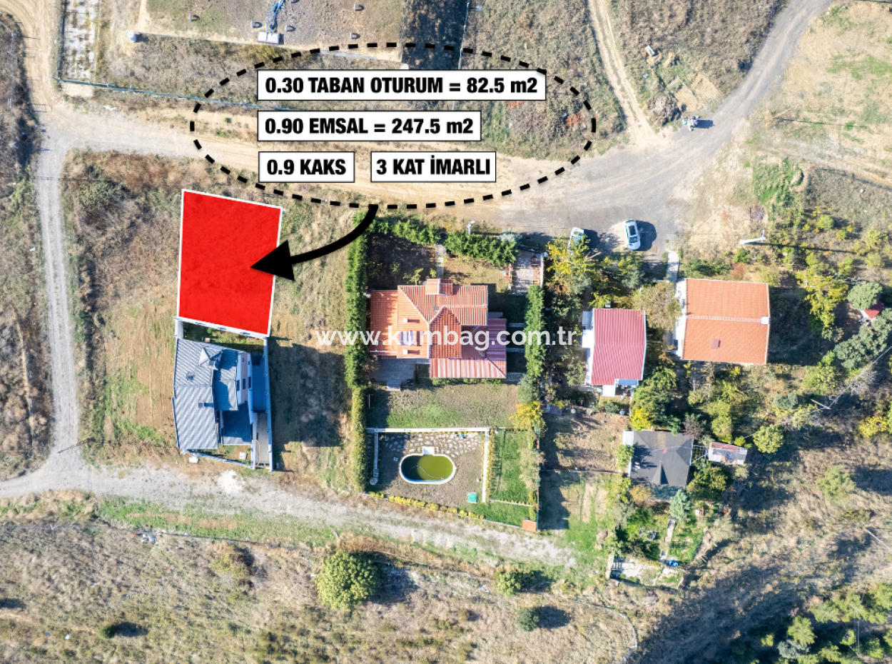 Ready-To-Build Land With Sea View 275M2 Residential Zoning In Kumbağ