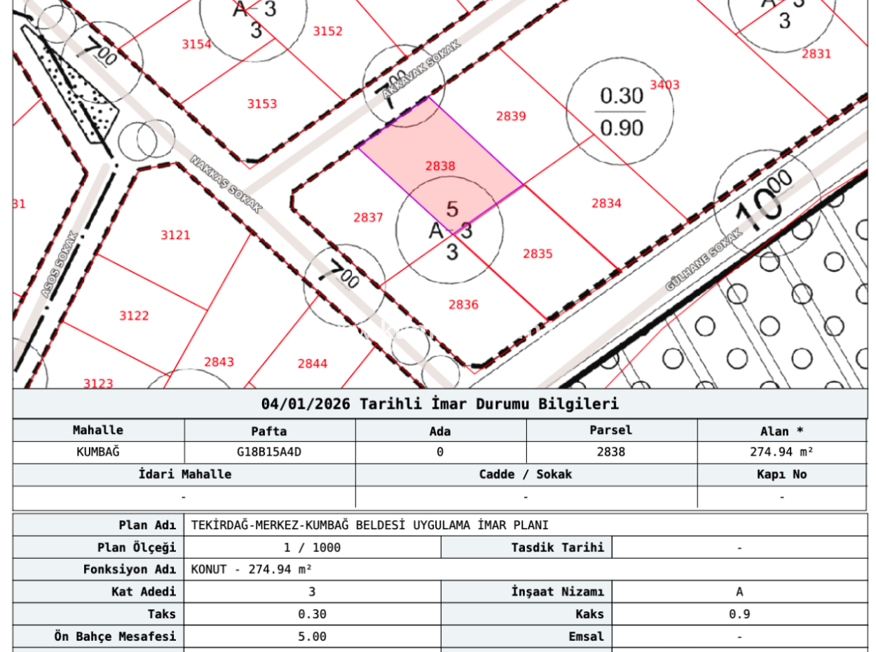 Ready-To-Build Land With Sea View 275M2 Residential Zoning In Kumbağ