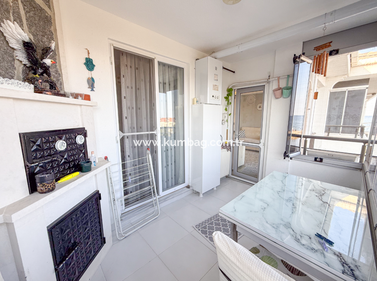 Furnished 2 1 Flats For Sale In A Site With A Pool By The Sea In Kumbağ