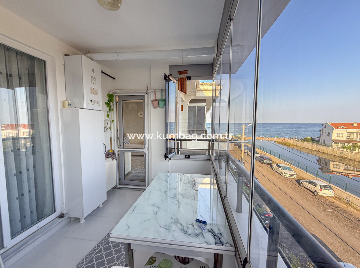 Furnished 2 1 Flats For Sale In A Site With A Pool By The Sea In Kumbağ