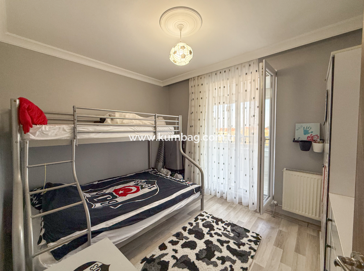 Furnished 2 1 Flats For Sale In A Site With A Pool By The Sea In Kumbağ