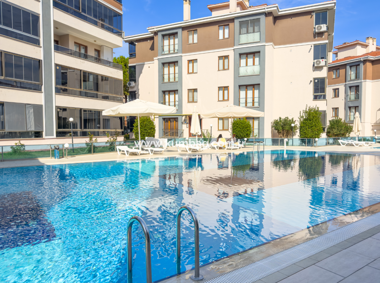2 1 Flats For Sale In Kumbağ Doğapark Houses With Pool Façade Furnished