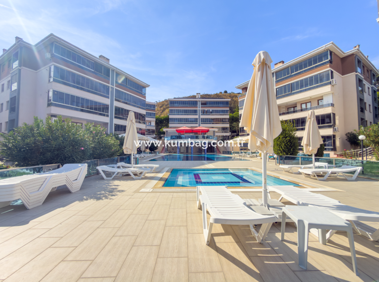 2 1 Flats For Sale In Kumbağ Doğapark Houses With Pool Façade Furnished