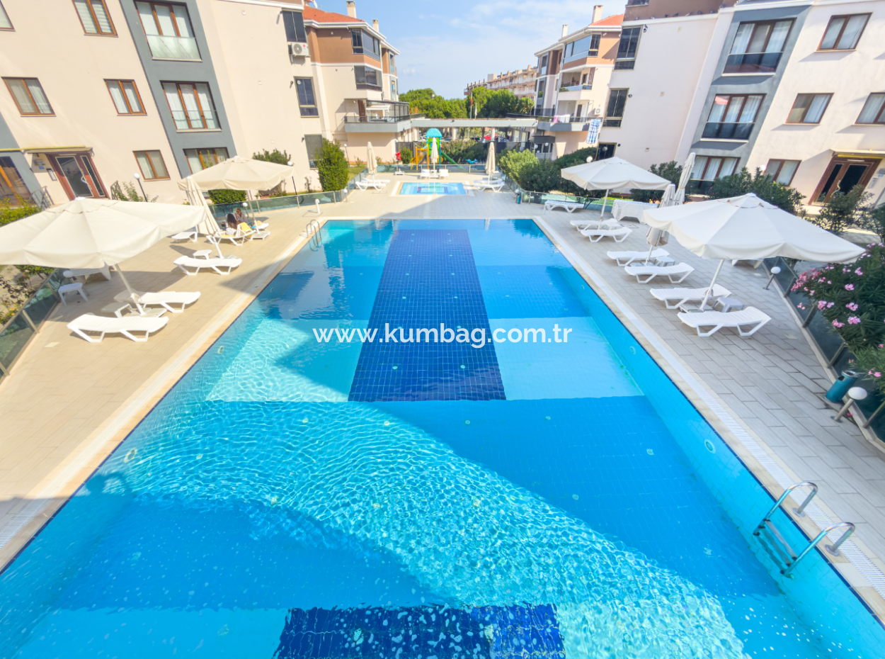 2 1 Flats For Sale In Kumbağ Doğapark Houses With Pool Façade Furnished