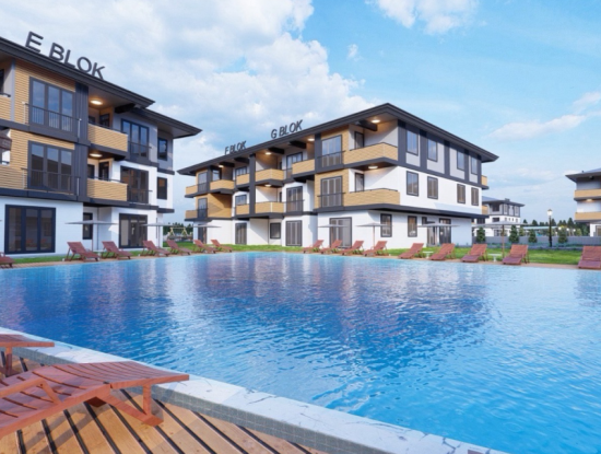 2 1 Flats For Sale In Ova Kent 2 Complex With Luxury Pool In Kumbağ