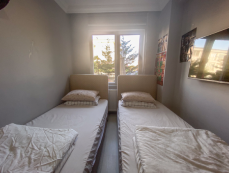 1 1 Flat For Rent With Garden In A Site With Pool In Kumbağ