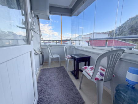 Furnished 2 1 Flat For Rent With Elevator In A Site With Pool In Kumbağ