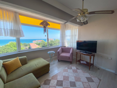 2 1 Flat For Rent Furnished With Sea View In Central Location Of Kumbağ