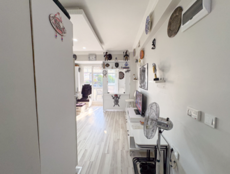 1 1 Flat For Sale In A New Building With Settlement In Kumbağ, Furnished On The Street