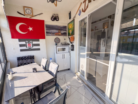 1 1 Flat For Sale In A New Building With Settlement In Kumbağ, Furnished On The Street