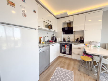 Furnished 2 1 Flats For Sale In A Site With A Pool By The Sea In Kumbağ