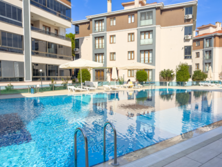 2 1 Flats For Sale In Kumbağ Doğapark Houses With Pool Façade Furnished