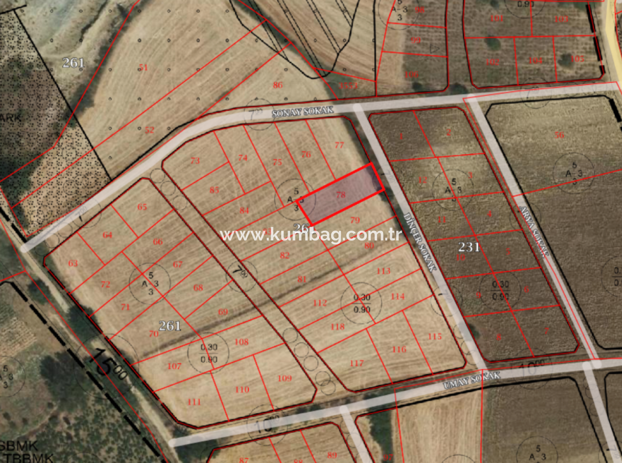 Tekirdağ Kumbağ'da İmarlı İfrazlı Yatırıma Uygun Satılık Arsa