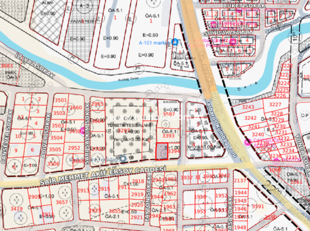 Kumbağ'da Caddeye Sıfır 4 Kat Konut İmarlı Satılık Arsa
