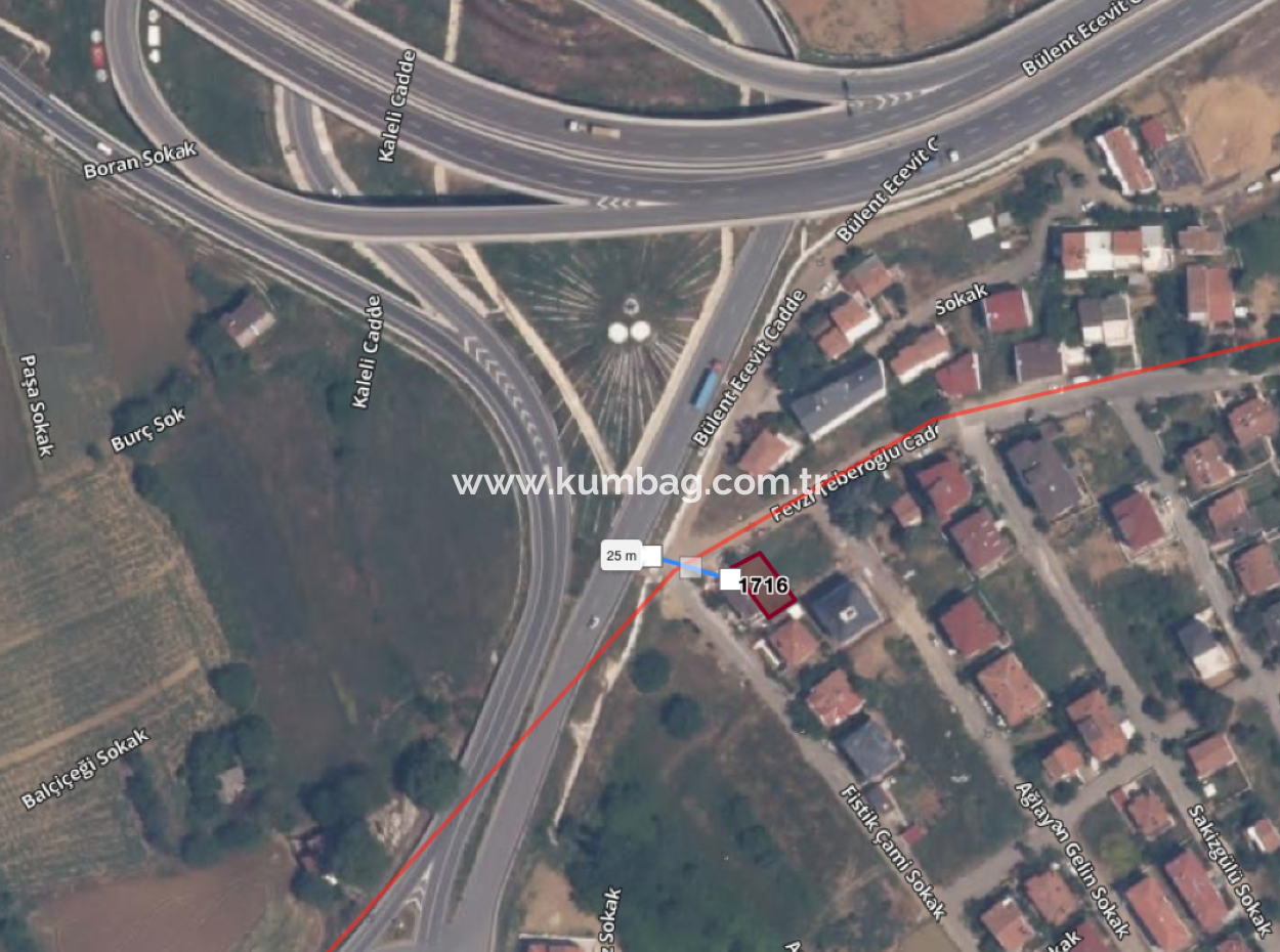 Kumbağ'da Gündal Plajına Yakın 185 M2 Blok Nizam Satılık Arsa