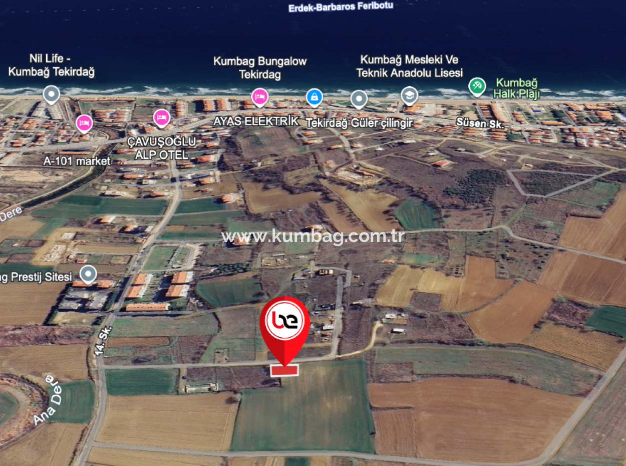 Kumbağ'da Hızlı Gelişen Bölgede 392 M2 Konut İmarlı Satılık Arsa