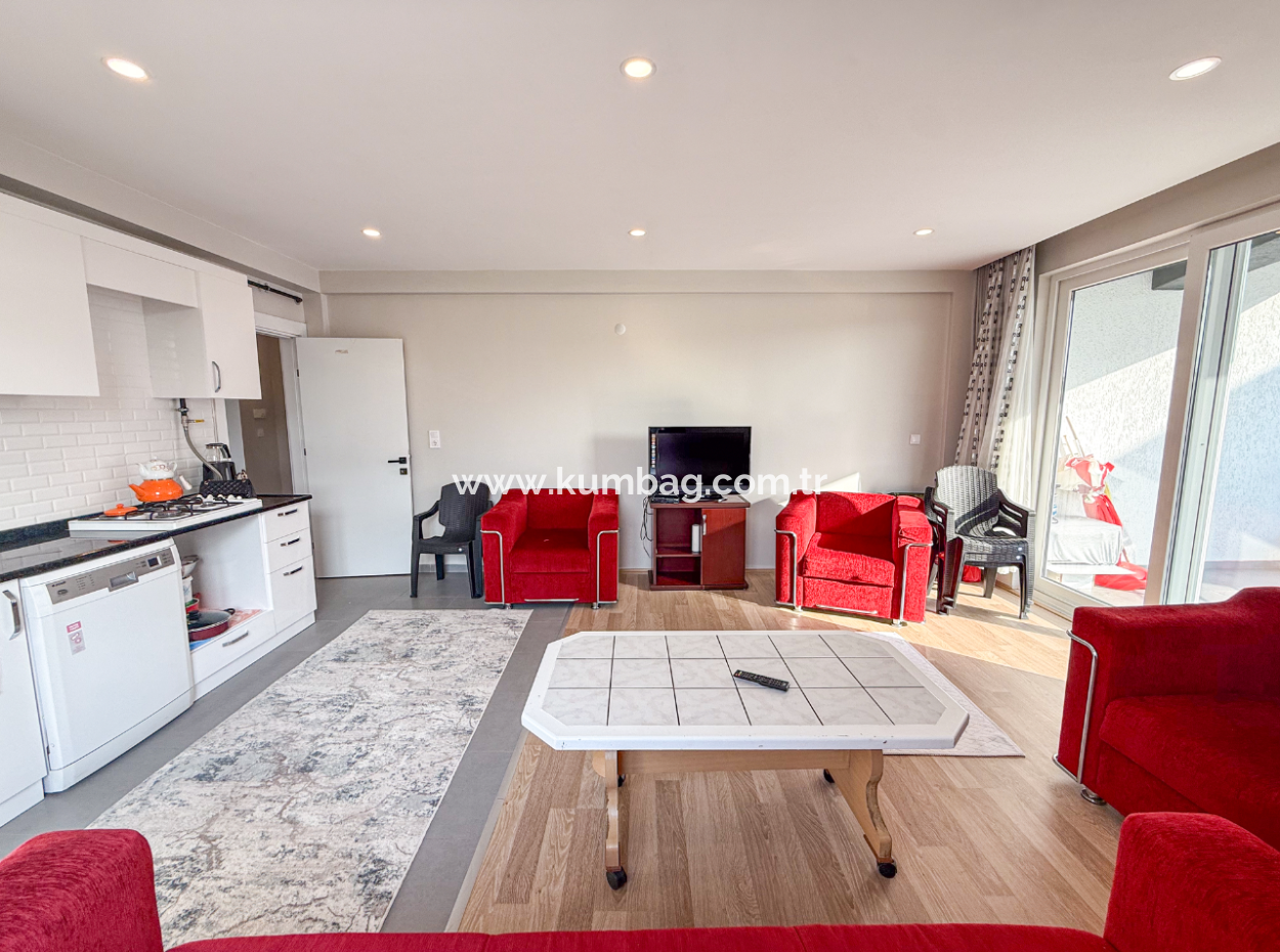 Kumbağ Havuzlu Sitede Eşyalı Kiralık Lüks 2+1 Daire