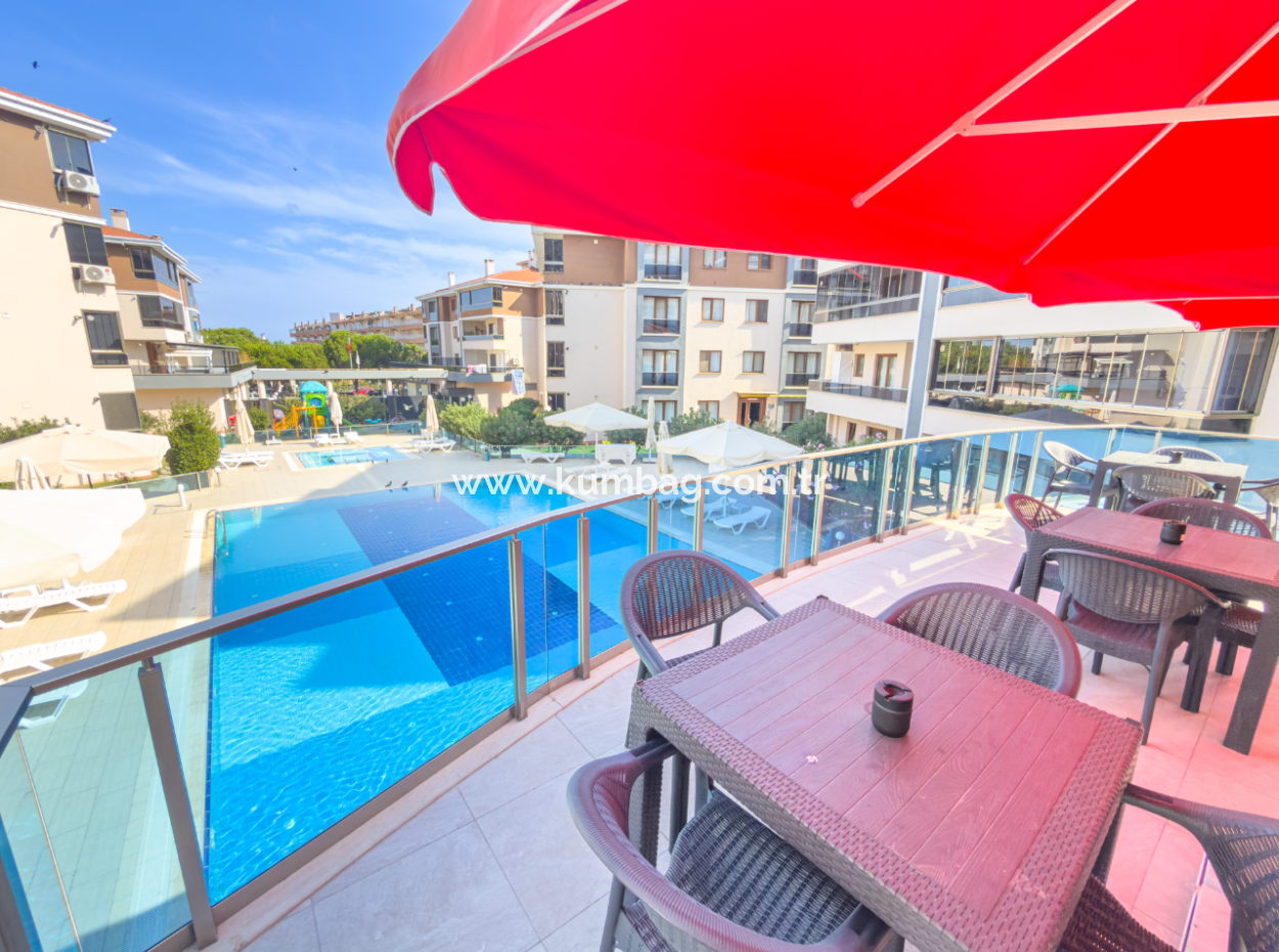 Kumbağ Doğapark Evlerinde Havuz Cephe Eşyalı Satılık 2+1 Daire