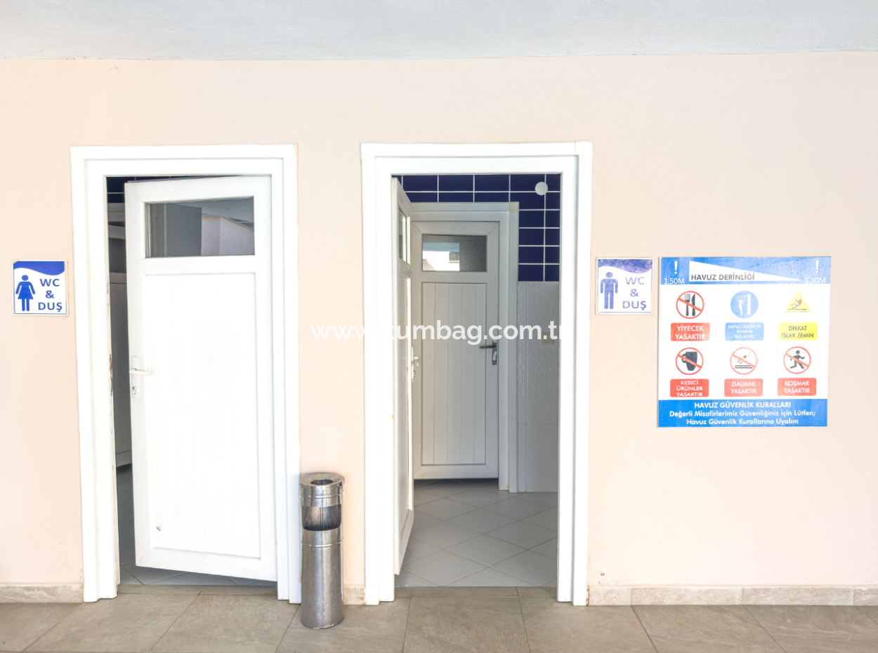 Kumbağ Doğapark Evlerinde Havuz Cephe Eşyalı Satılık 2+1 Daire