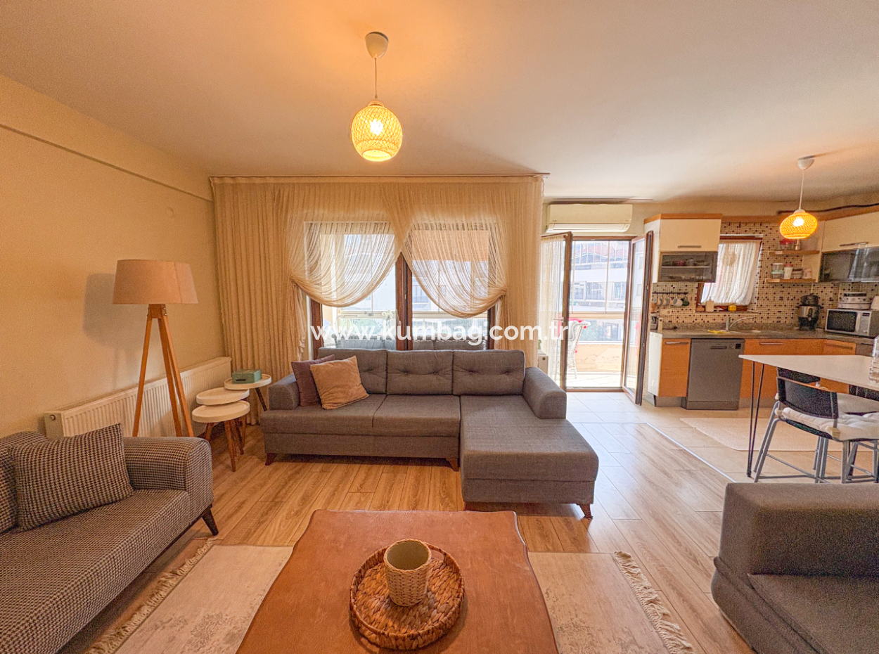 Kumbağ Doğapark Evlerinde Havuz Cephe Eşyalı Satılık 2+1 Daire