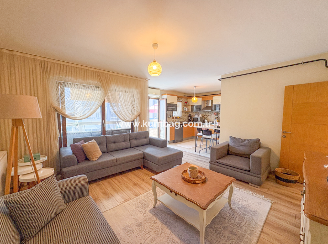 Kumbağ Doğapark Evlerinde Havuz Cephe Eşyalı Satılık 2+1 Daire