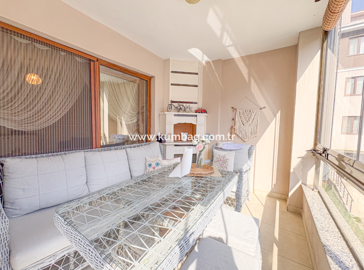 Kumbağ Doğapark Evlerinde Havuz Cephe Eşyalı Satılık 2+1 Daire